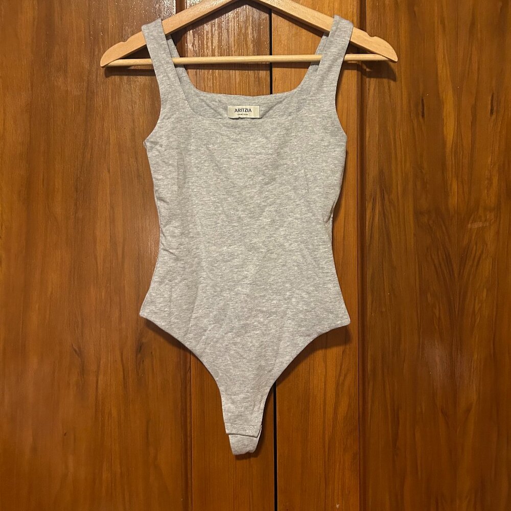 Aritzia Babaton Original Contour Squareneck Bodysuit- Grey XS